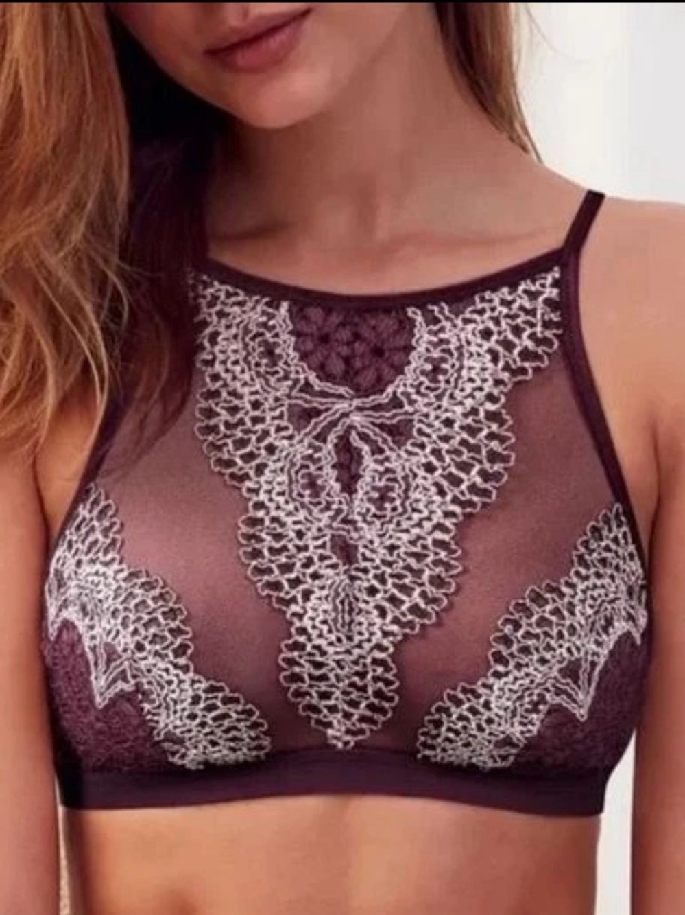 Victoria’s Secret Body By Victoria Lace Bralette with Floral Embroidered Design